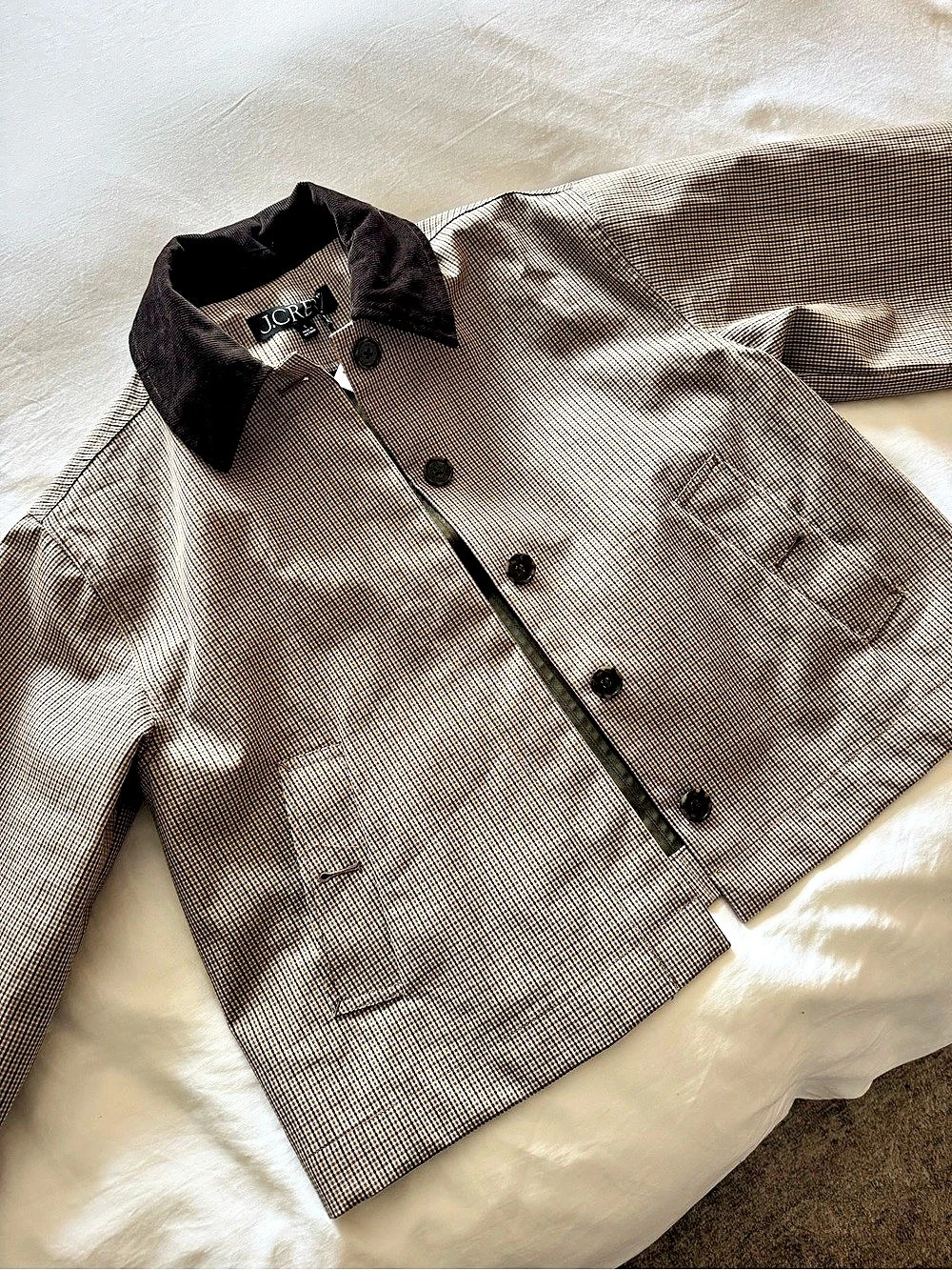 The new J.Crew Checkered Barn Jacket in Brown & Black NWT